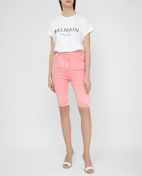 Balmain Рожеві шорти VF15425D090