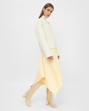 Jil Sander Жовта асиметрична спідниця у фактурний візерунок  JSWT751326WTY24408