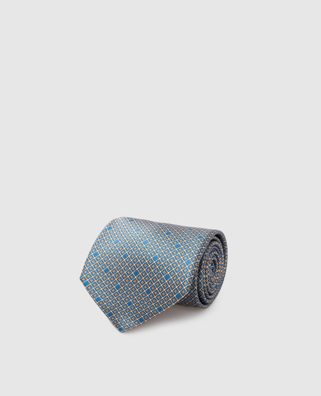 Синий галстук ручной работы из шелка