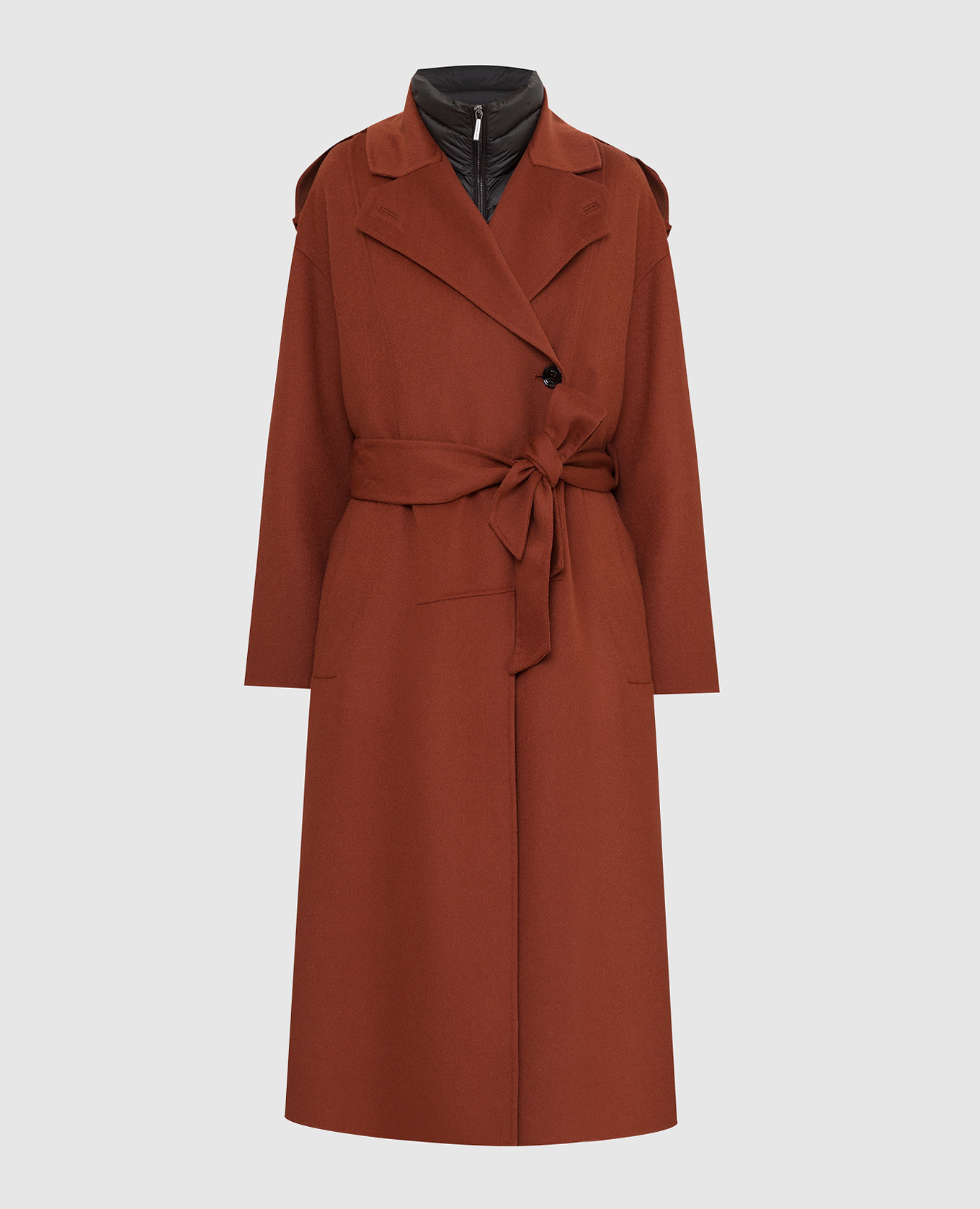 Комбинированное пальто Rienza из шерсти и кашемира