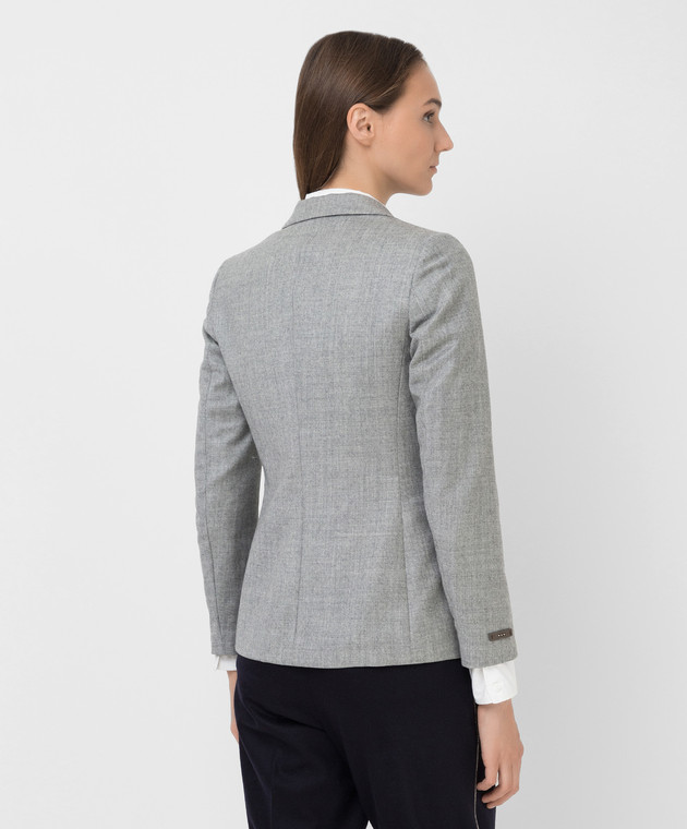 Peserico Light gray wool jacket with lurex S0141303359 image 4
