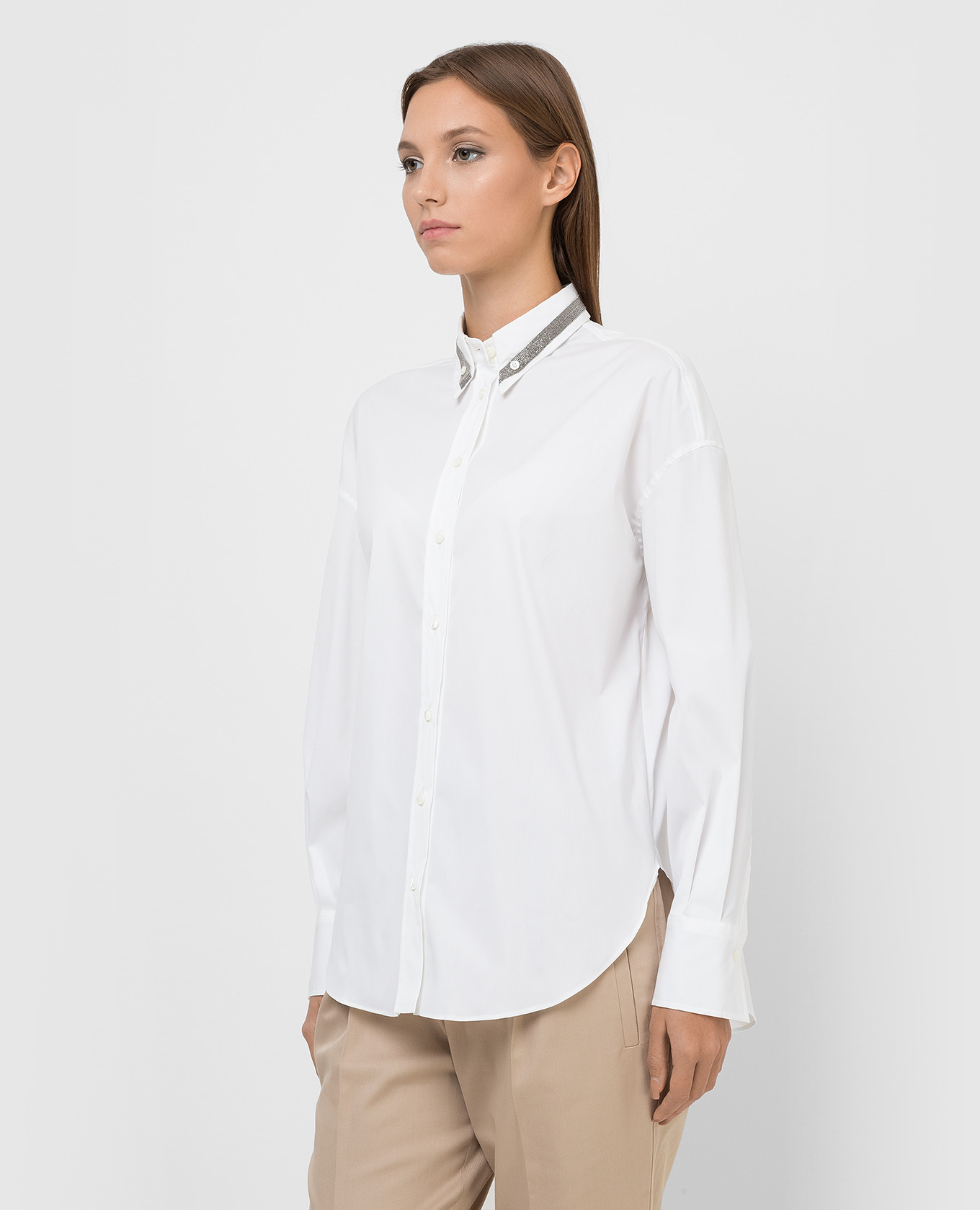 Brunello Cucinelli Белая рубашка с цепочками M0091RH516 изображение 3