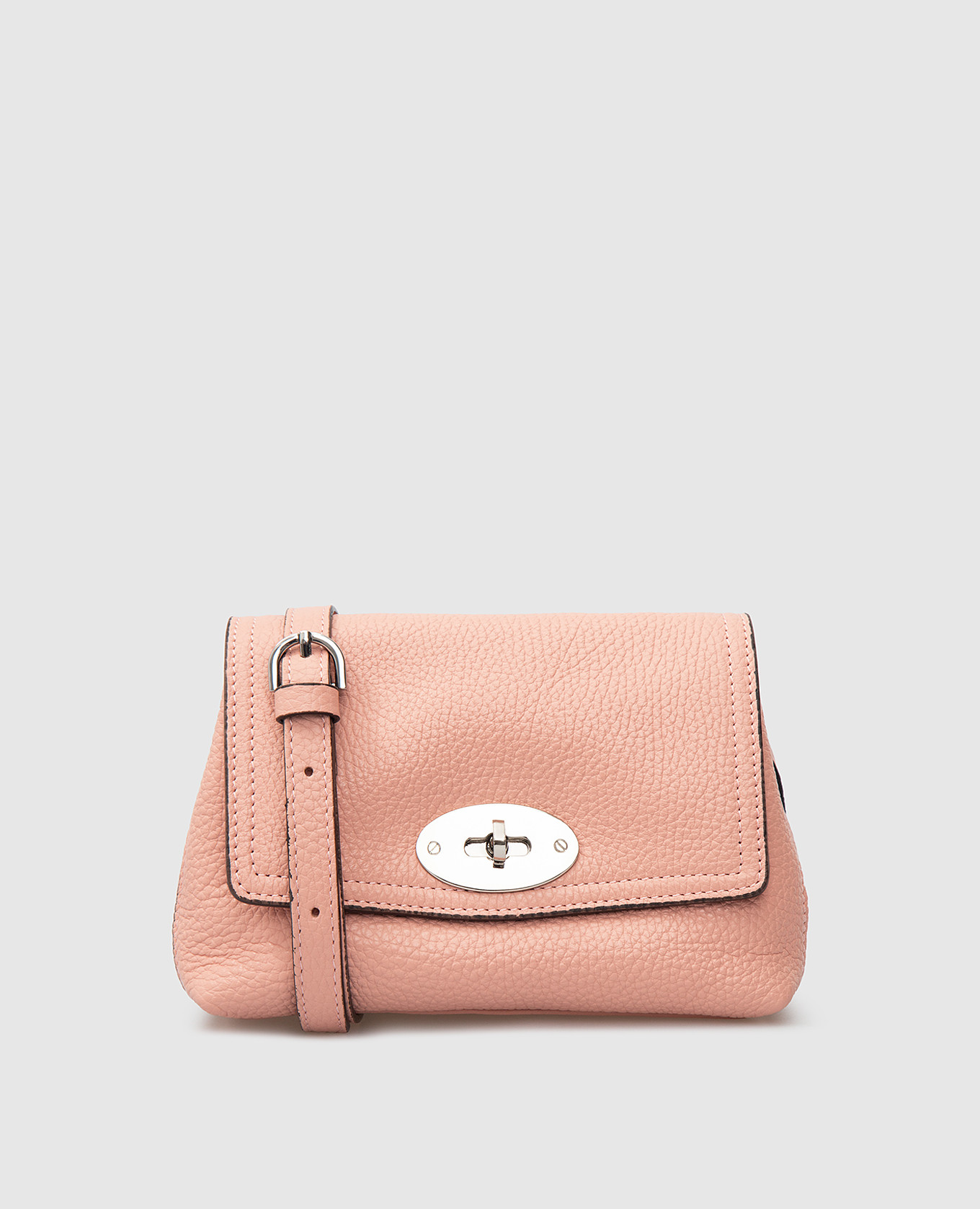Розовая кожаная сумка-мини Dollaro