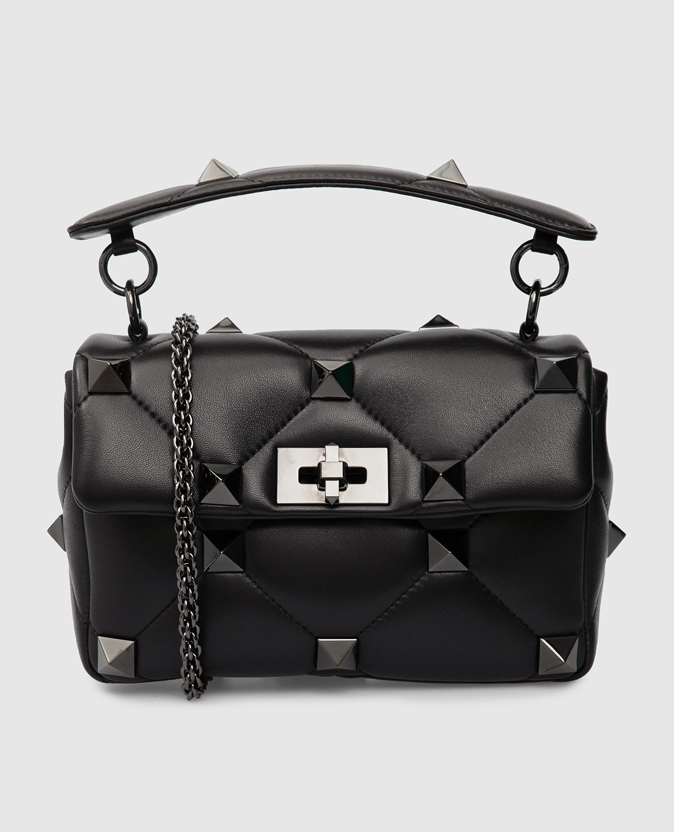 

Черная сумка Roman Stud из кожи наппа Valentino, Черный, Сумки
