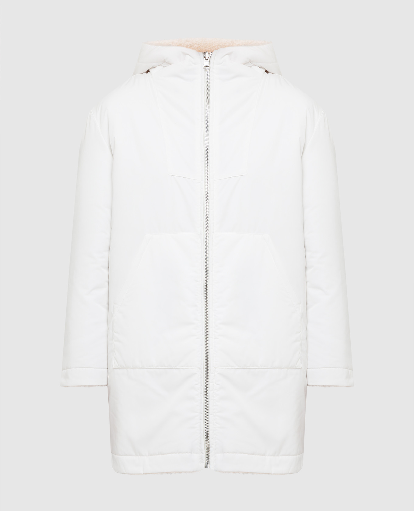 Белая двусторонняя куртка с разрезами