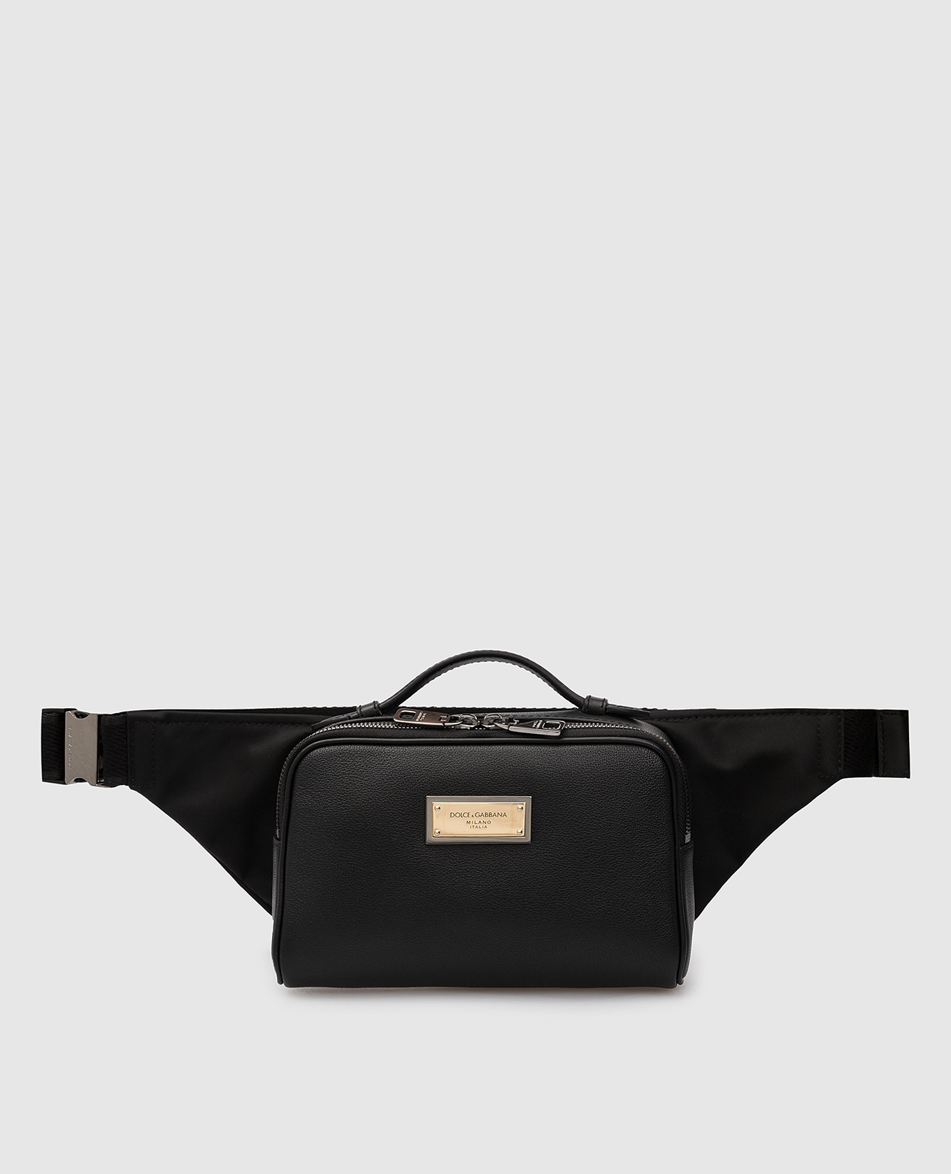 

Кожаная поясная сумка с логотипом, Черный, Поясные сумки