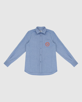 Stefano Ricci Дитяча світло-синя сорочка з вишивкою YAC6S00030L824