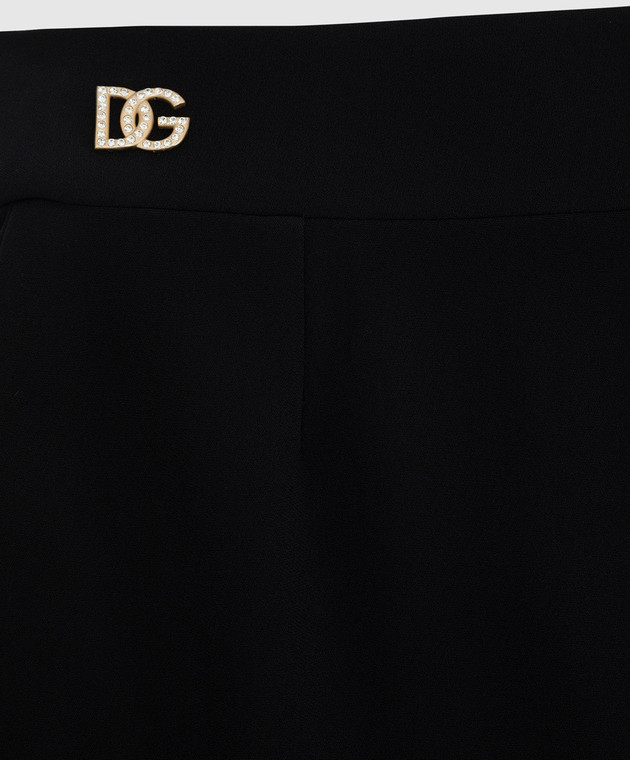Dolce&Gabbana Детская юбка с логотипом и кристаллами L54I08FURDV812 изображение 3