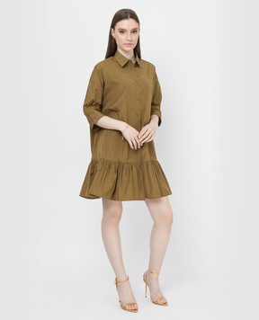 Red Valentino Оливкова сукня з воланами XR3VACW51FP