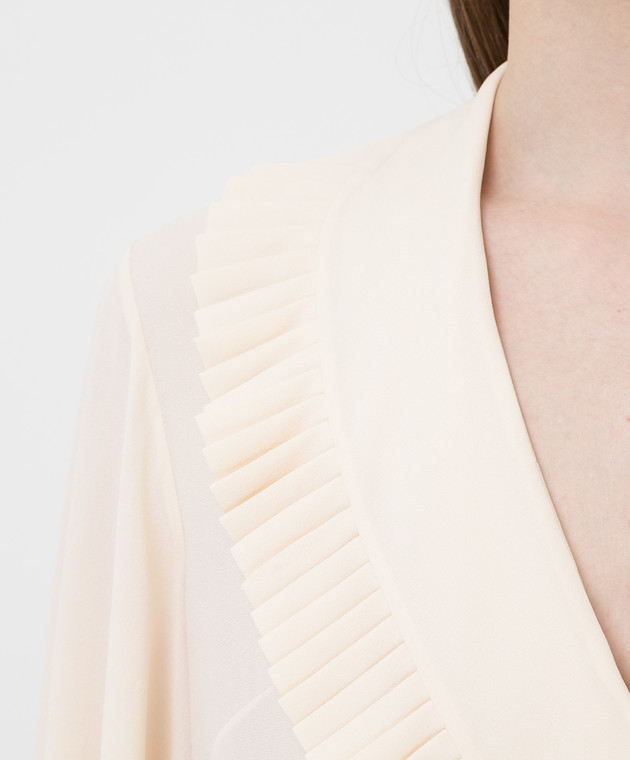 Alexander McQueen Светло-бежевая блуза из шелка 550956 изображение 5