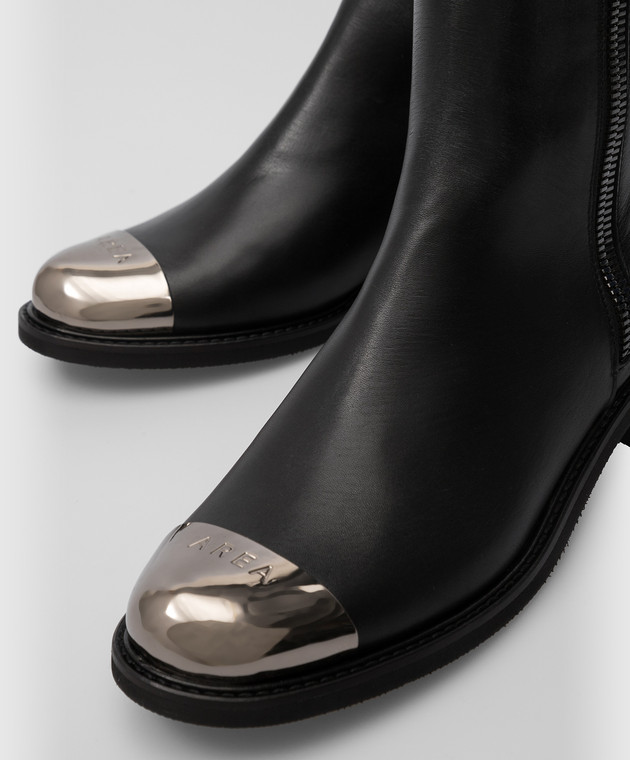 AREA Черные кожаные ботинки с логотипом 235 изображение 5