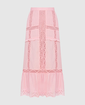 Love Shack Fancy Розовая юбка миди Caius LS336604