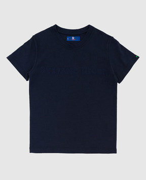 Stefano Ricci Детская темно-синяя футболка с логотипом YNH0400330803