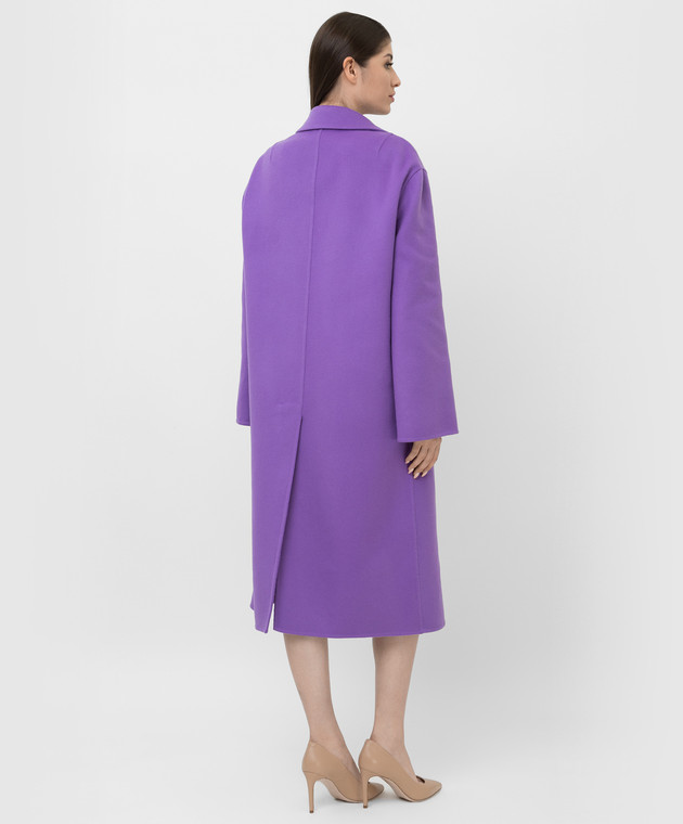 Ermanno Scervino Фиолетовое пальто из шерсти D396D707DDT изображение 4