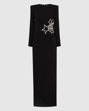 Balmain Платье макси с вышивкой и разрезом WF1RR000P087