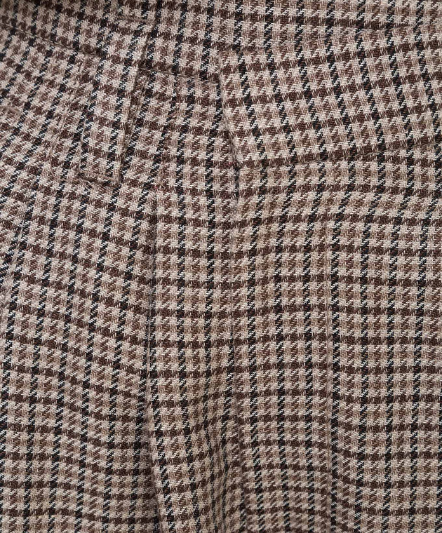 Brunello Cucinelli Бежевые брюки из льна, шерсти и шелка MP463P7424 изображение 5