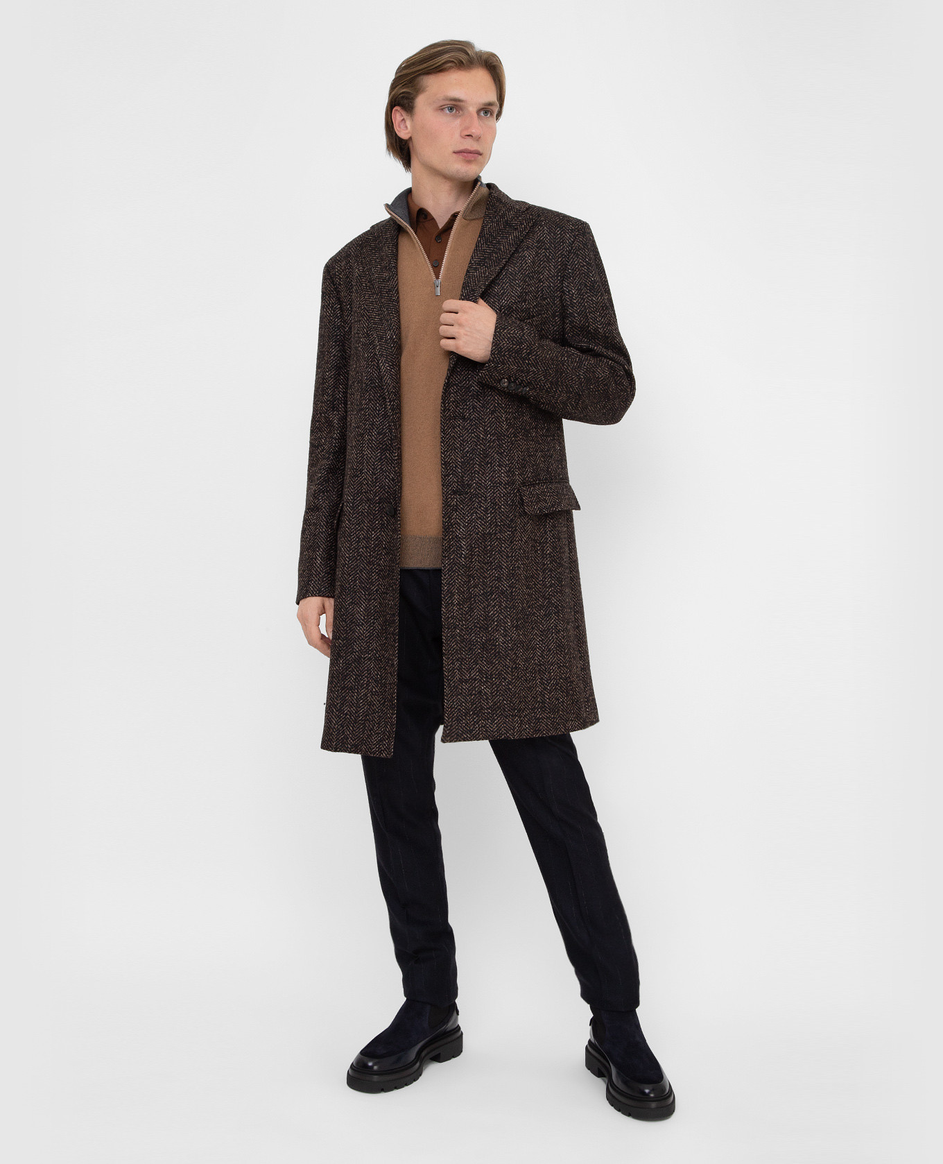 Peserico Пальто из шерсти и льна в узор R5200708319 изображение 2