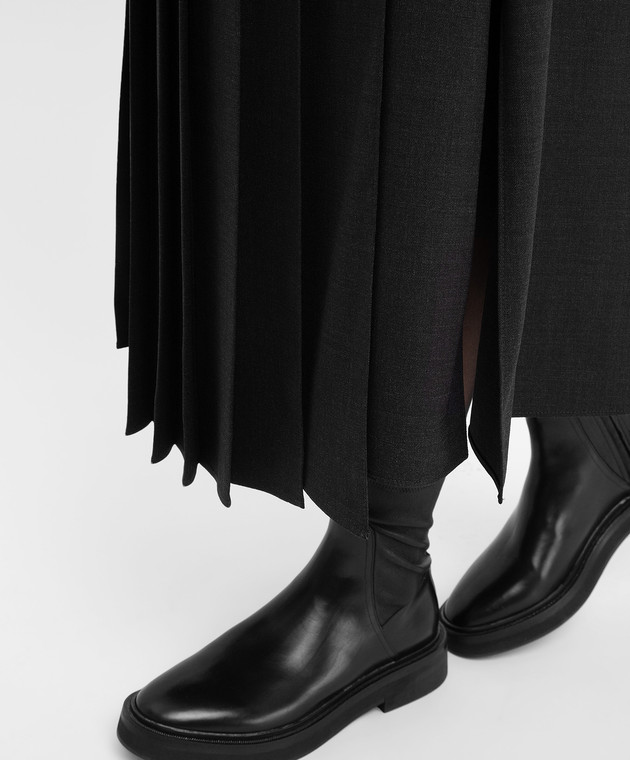 Brunello Cucinelli Темно-серая юбка из шерсти M0W27G2994 изображение 5