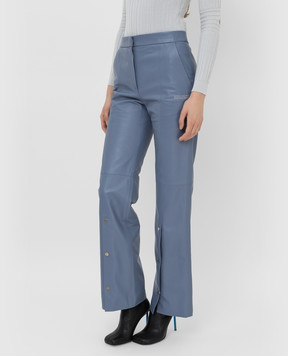 Off-White Кожаные брюки с разрезами OWJB019F21LEA001