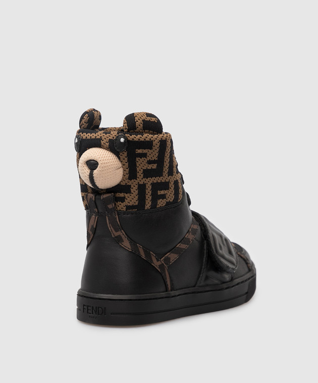 Fendi Детские кожаные ботинки с узором FF JMR371AEGP изображение 3