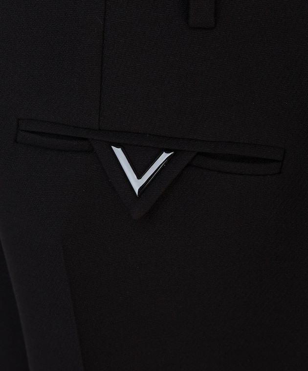 Valentino Черные брюки из шерсти и шелка UB3RB3X01CF изображение 5