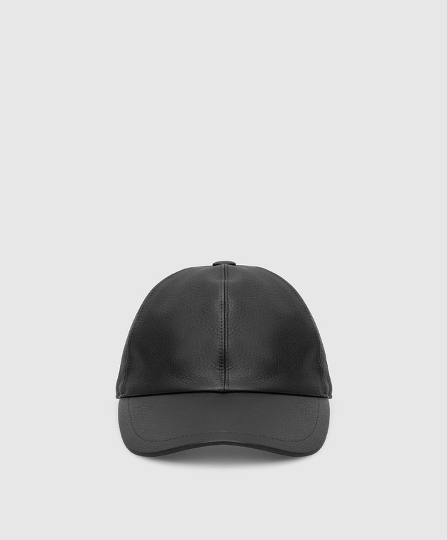 Enrico Mandelli Темно-коричнева шкіряна кепка CAP4015602