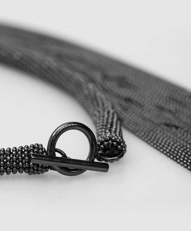 Brunello Cucinelli Темно-серое ожерелье с цепочками MCOW9G221 изображение 3