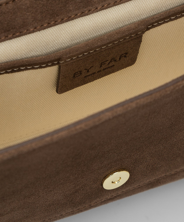 BY FAR Коричневая замшевая сумка-багет Miranda 21PFMDASWOUMED изображение 4