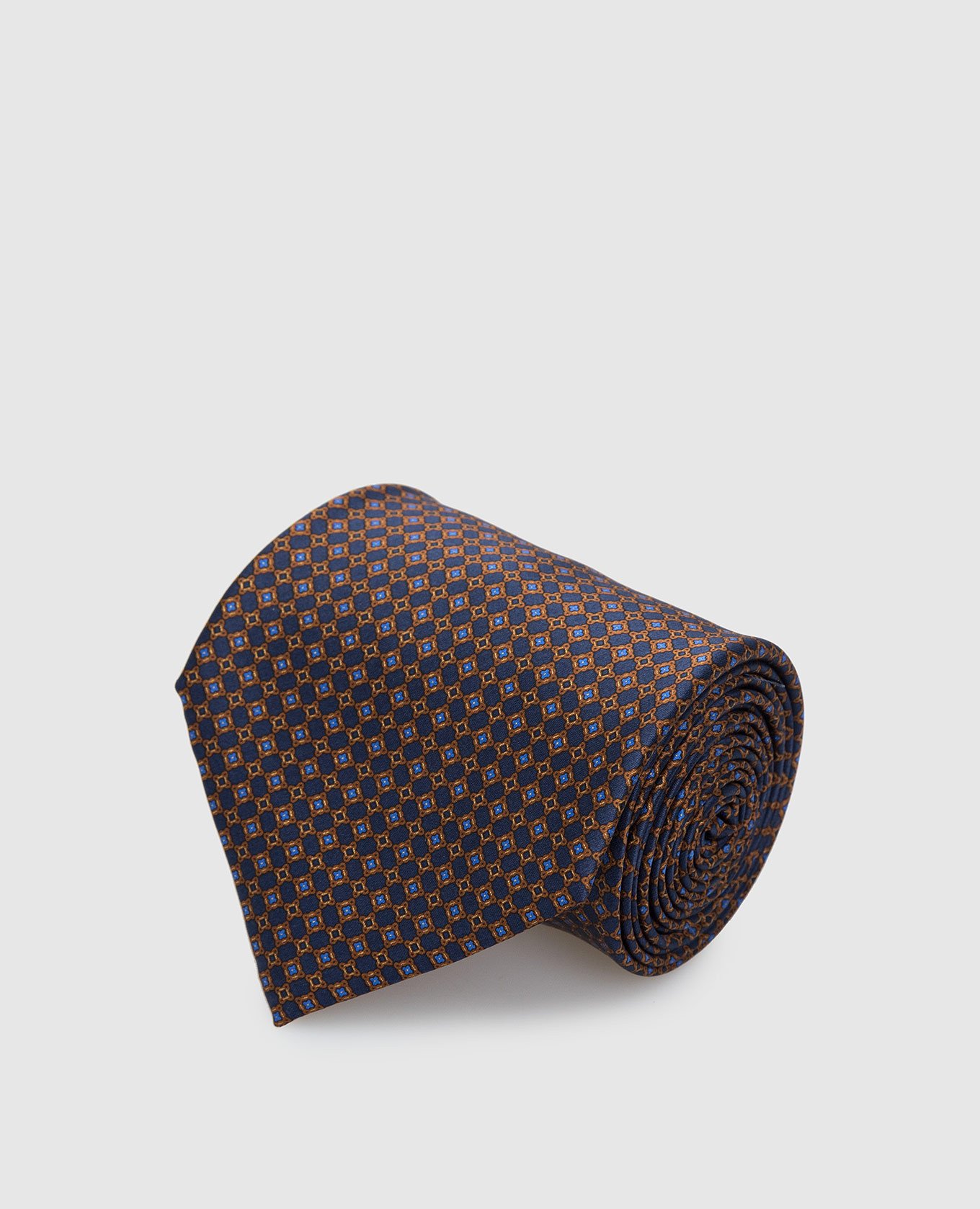 Темно-бежевый шелковый галстук в узор паттерн