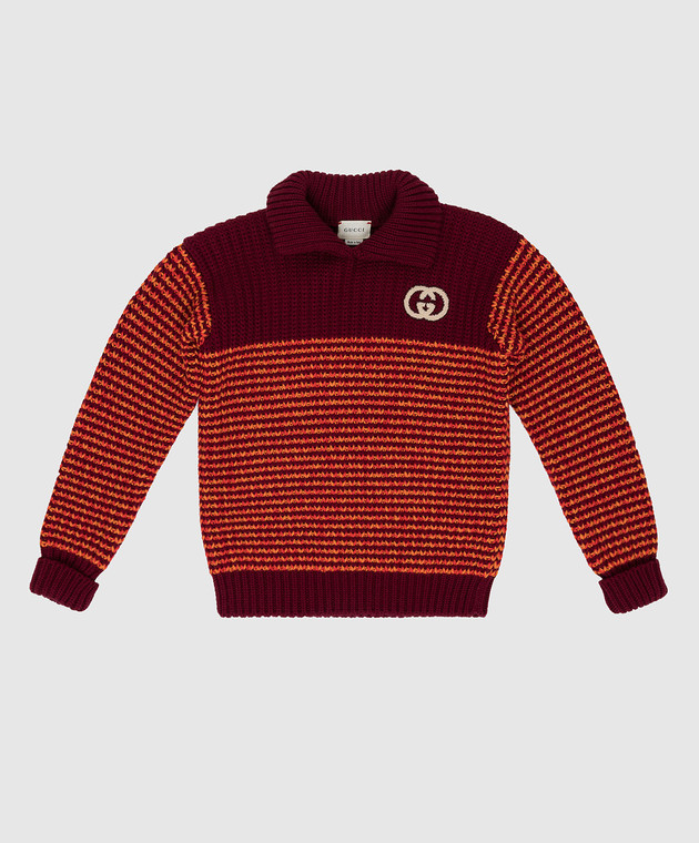 Gucci Детский бордовый свитер из шерсти 615399XKBEF