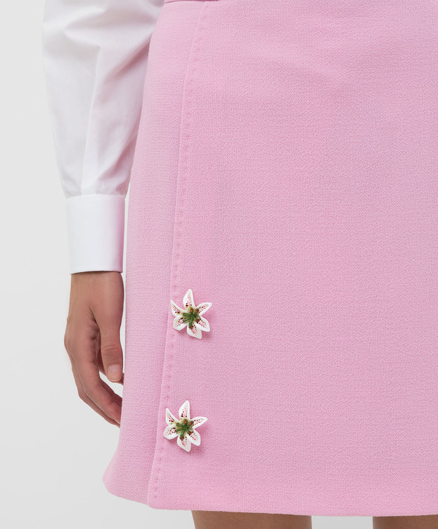 Dolce&Gabbana Рожева спідниця з вовни F4A6FZFU2TZ зображення 5