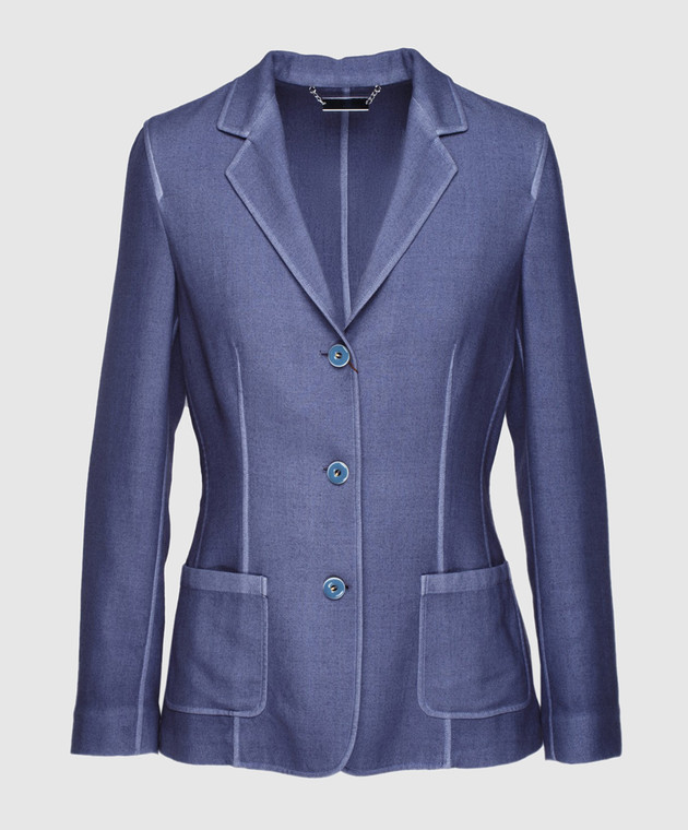 COLOMBO Blue cashmere and silk jacket GI00049