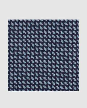 Stefano Ricci Детский синий шелковый платок-паше в узор YFZ25NG400