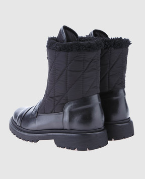 Moncler Черные кожаные ботинки 20314