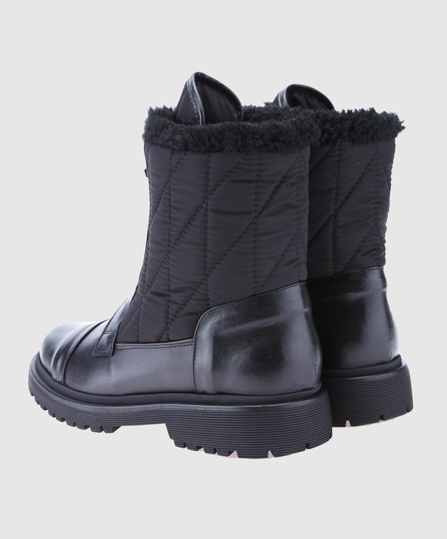 Moncler Черные кожаные ботинки 20314 изображение 3