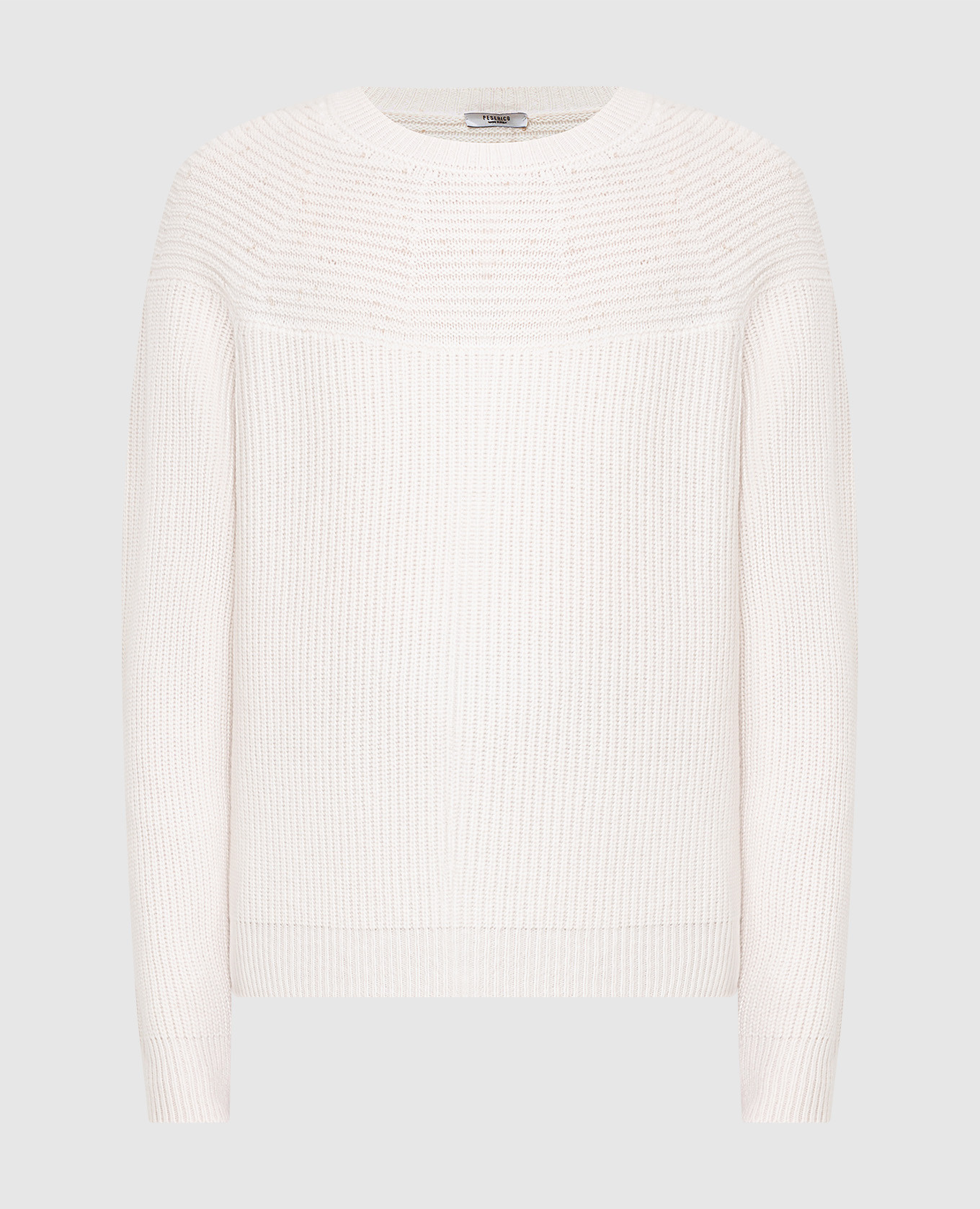 

Светло-бежевый джемпер из шерсти, шелка и кашемира с пайетками, Свитера