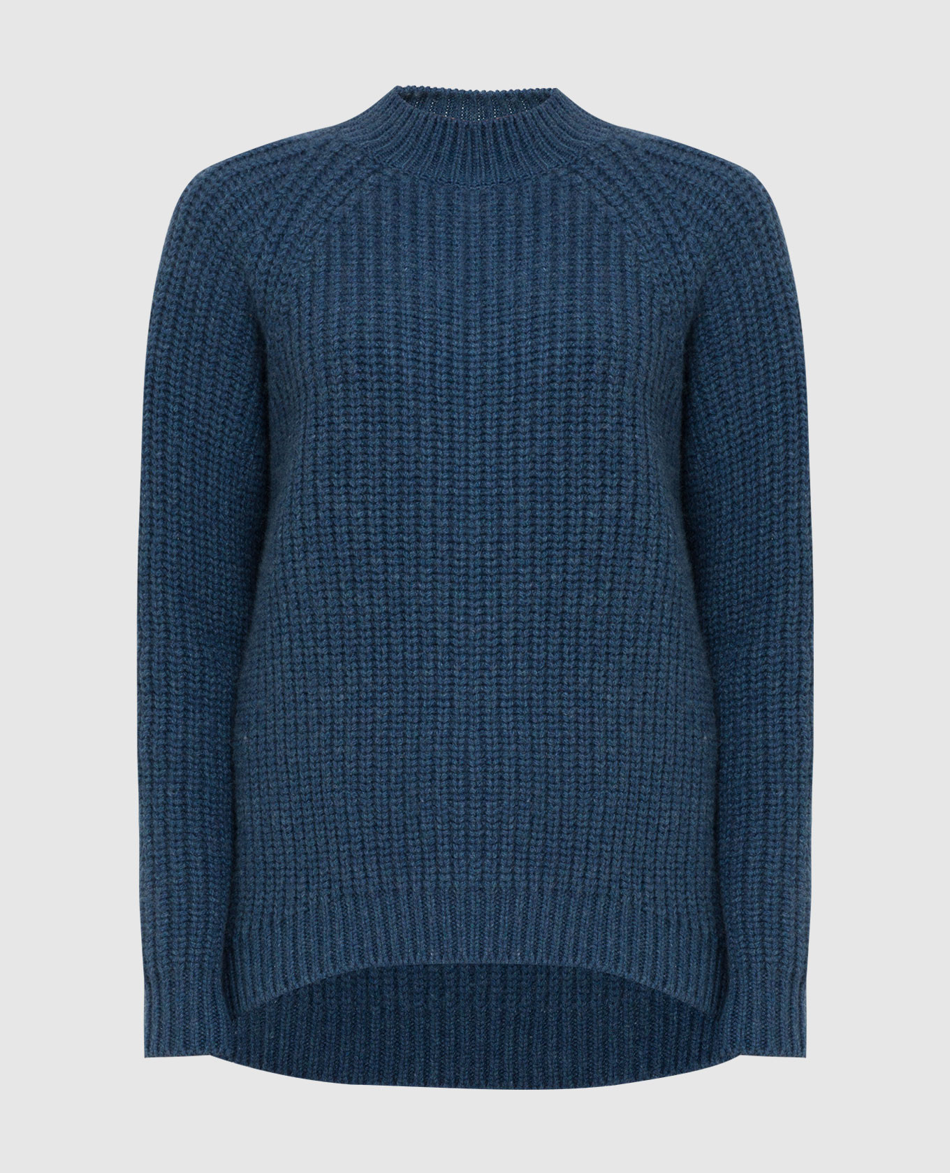 Синий свитер из кашемира со шлейфом