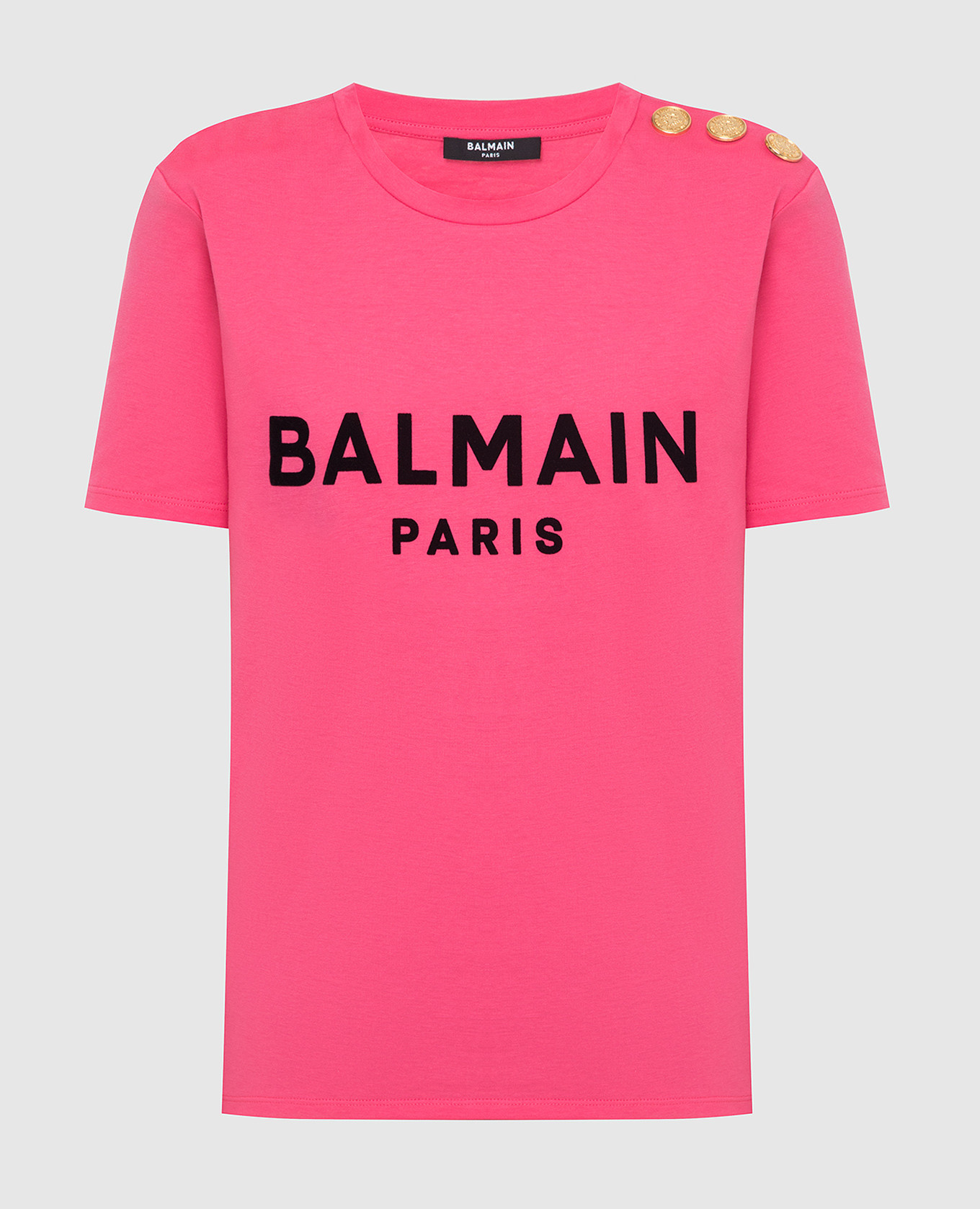 

Розовая футболка с логотипом Balmain, Розовый, Футболки