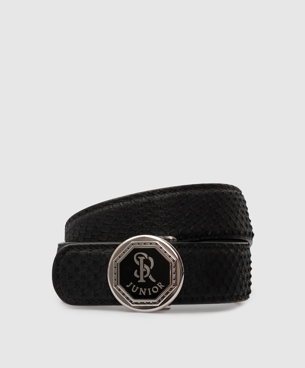 Stefano Ricci Children's black python leather belt Y301PNC475P