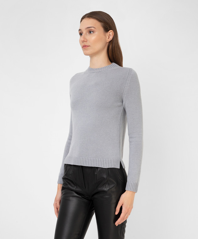 ANNECLAIRE Light gray slit cashmere jumper A8130615 image 3