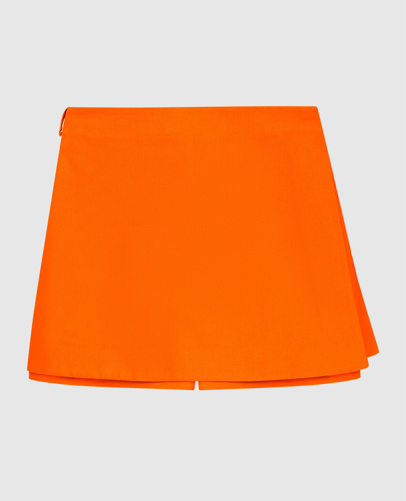 Оранжевая юбка-шорты на запах из шерсти и шелка