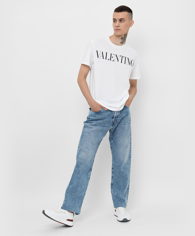 Valentino Белая футболка с принтом логотипа XV3MG10V84F изображение 2