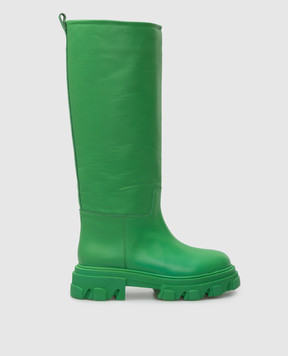 Gia Borghini Светло-зеленые кожаные сапоги Perni 07 PERNI07B125