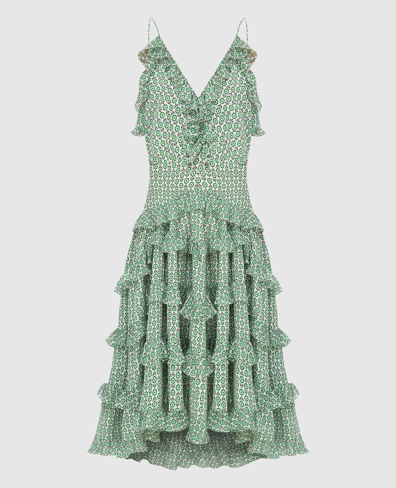 

Зеленое платье из шелка Ermanno Scervino, Зеленый, Платья Миди