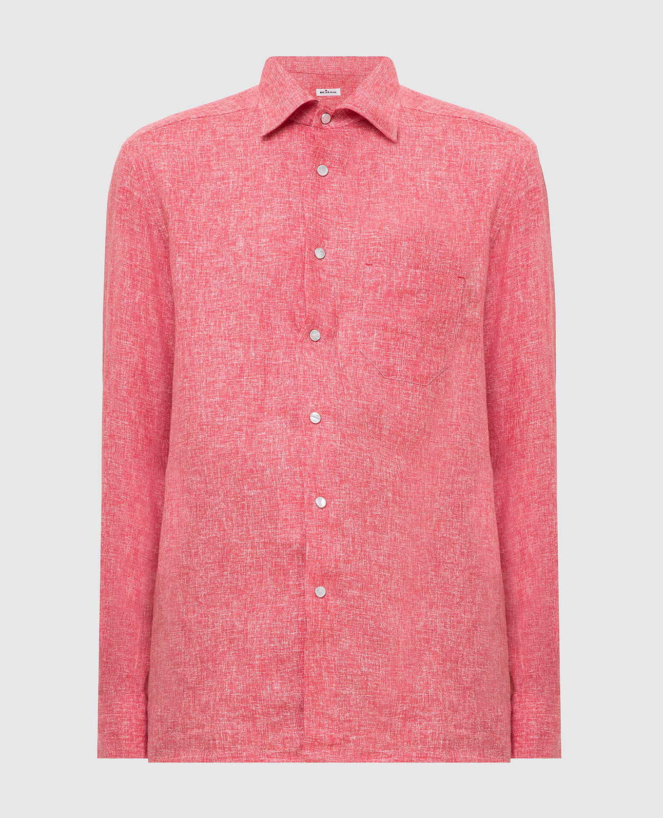 

Льняная рубашка, Коралловый, Однотонные