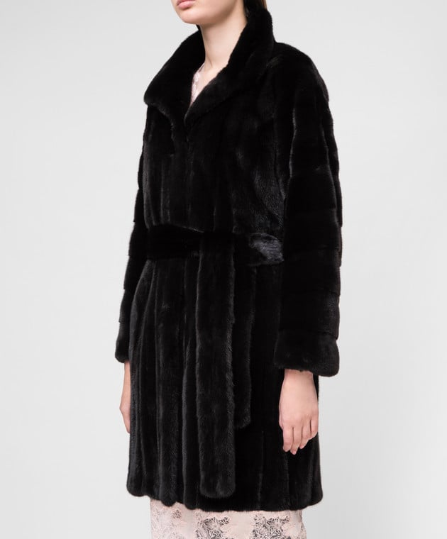 Real Furs House Чорне хутряне пальто TB5253842 зображення 3