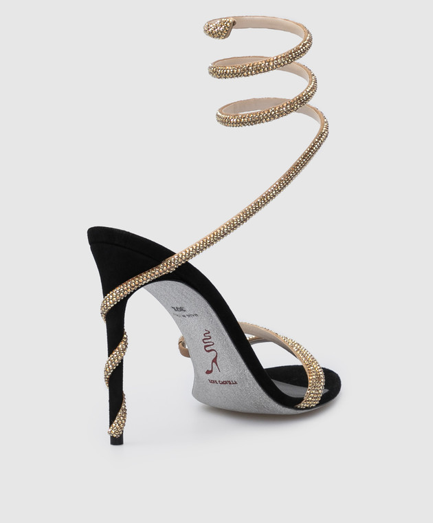 Rene Caovilla Черные босоножки Margot в кристаллы C11339105 изображение 4