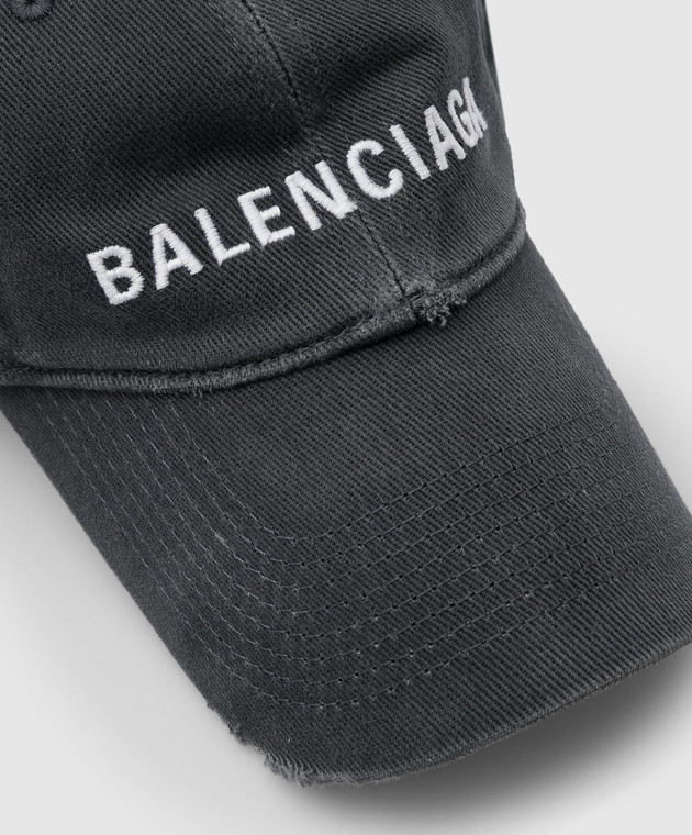 Balenciaga Серая кепка с вышивкой логотипа 673319410B2 изображение 4