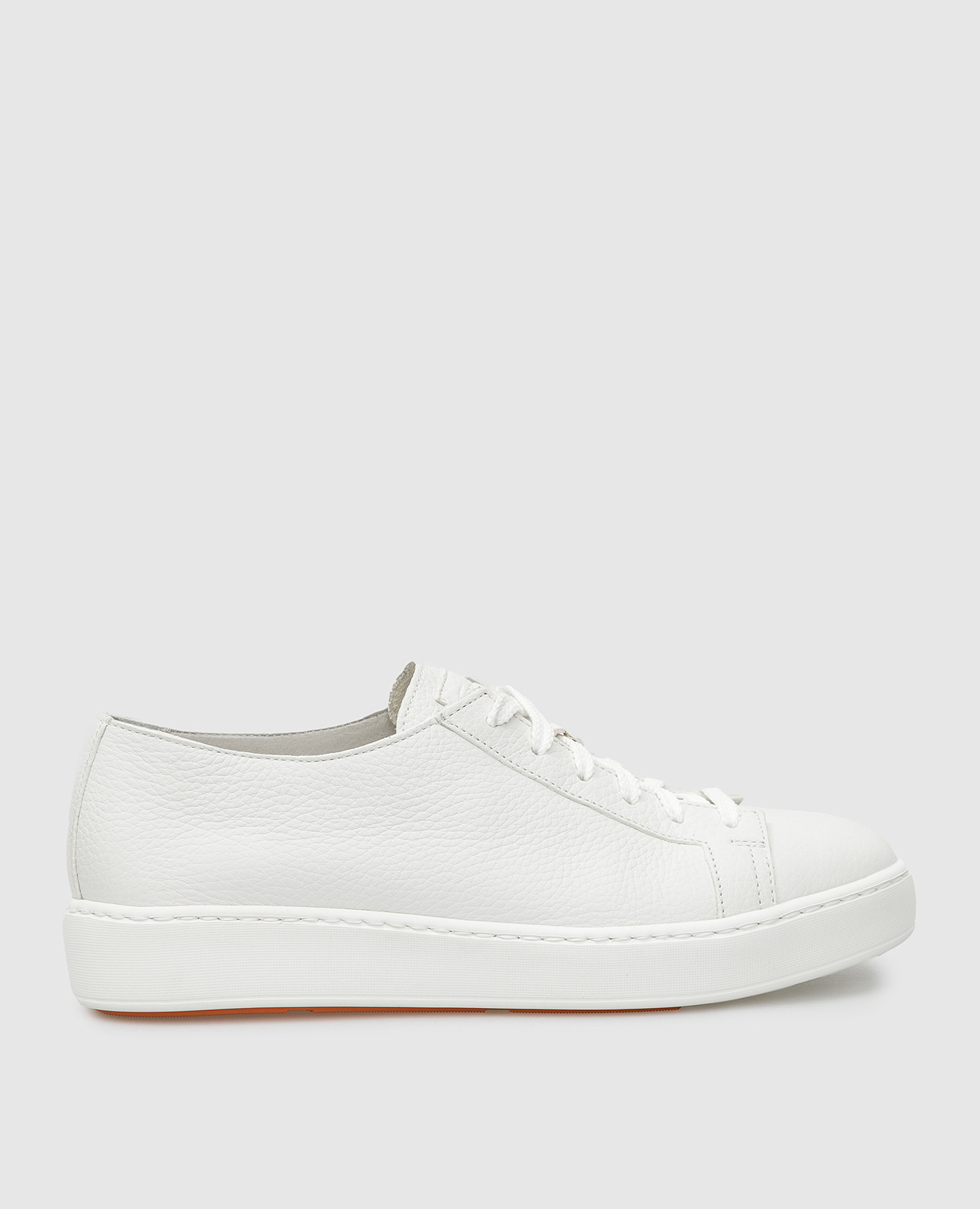 

Белые кожаные сникеры Santoni, Белый, Кроссовки