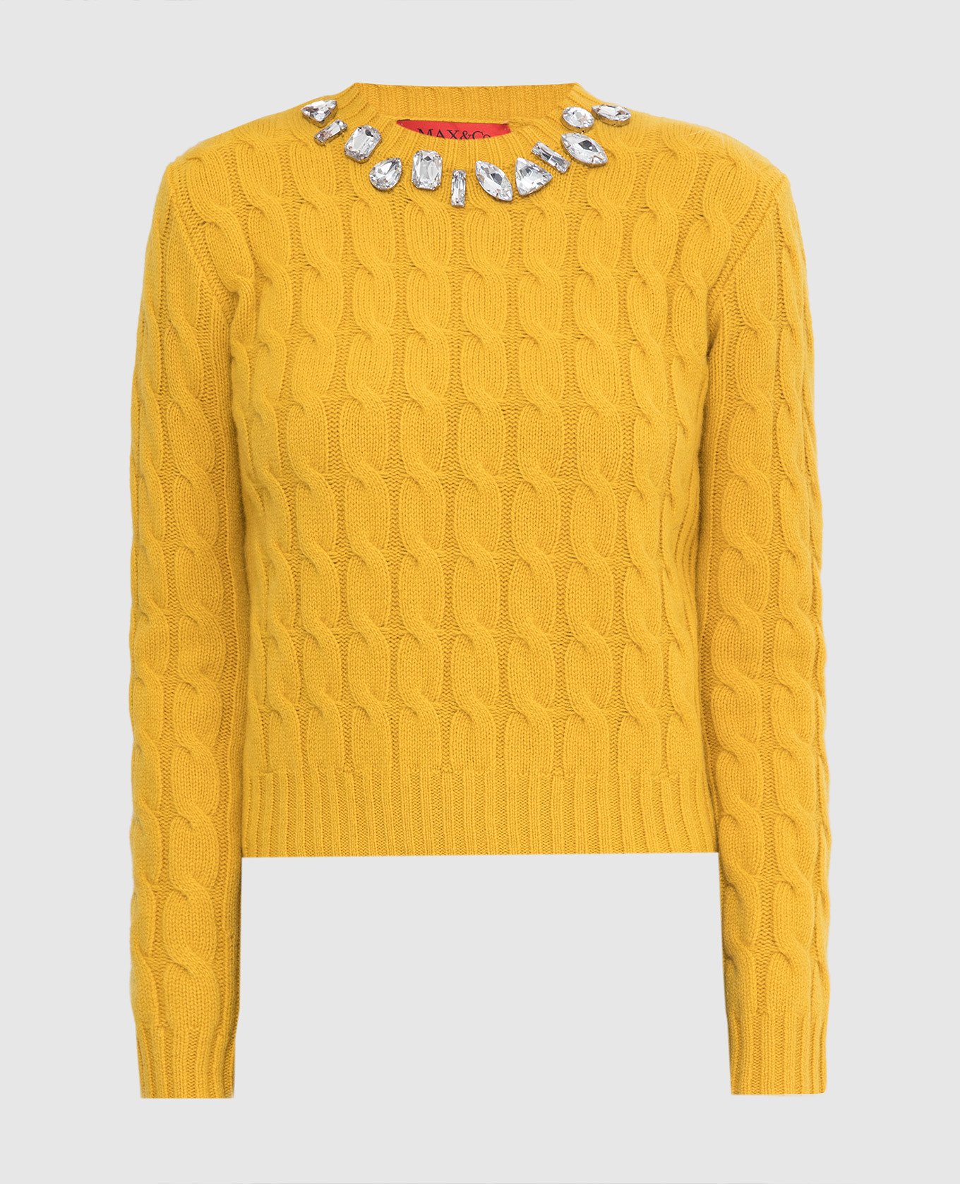 Желтый свитер Sceriffo из шерсти с кристаллами
